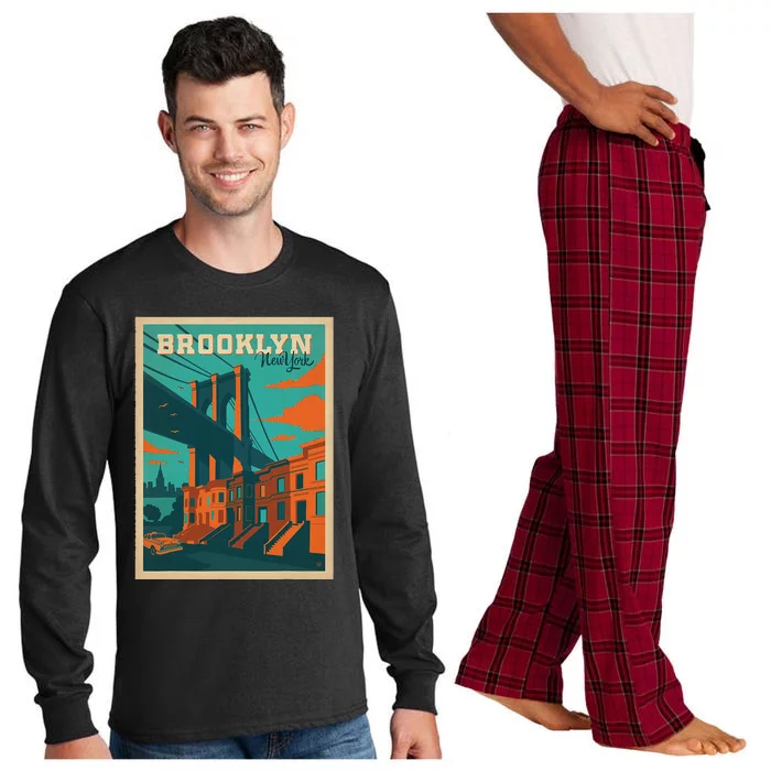 Brooklyn Bridge New York Long Sleeve Pajama Set