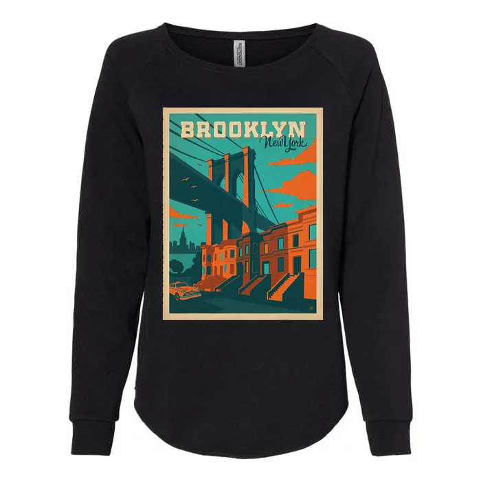 Brooklyn Bridge New York Womens California Wash Sweatshirt