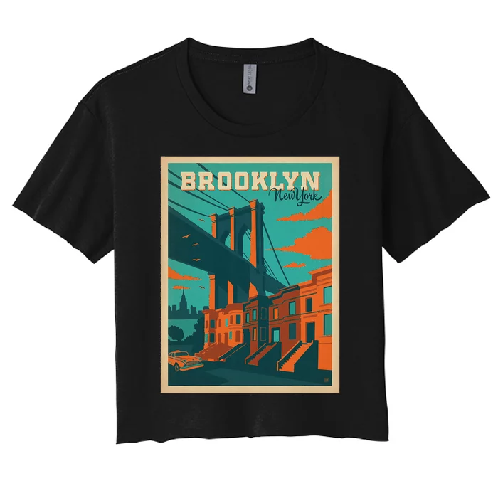 Brooklyn Bridge New York Women's Crop Top Tee