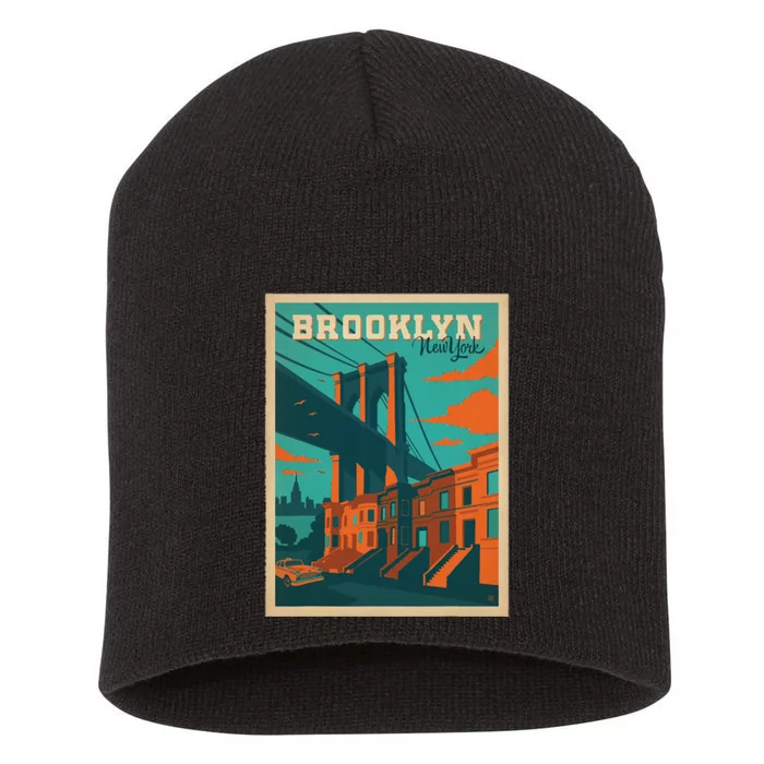 Brooklyn Bridge New York Short Acrylic Beanie