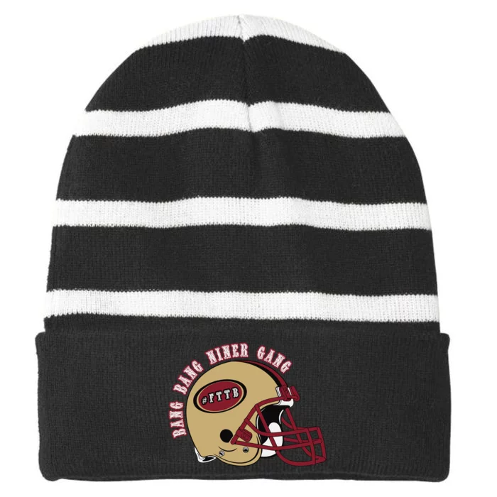 Bang Bang Niner Gang Striped Beanie with Solid Band