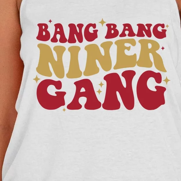 Bang Bang Niner Gang San Francisco Football Women's Knotted Racerback Tank