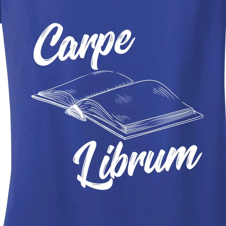 Bibliophile Book Nerd Carpe Librum Cool Gift Women's V-Neck T-Shirt