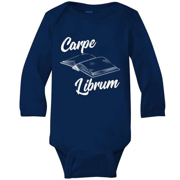 Bibliophile Book Nerd Carpe Librum Cool Gift Baby Long Sleeve Bodysuit