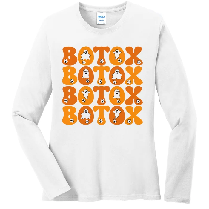 Botox Boo Nurse Halloween Ladies Long Sleeve Shirt