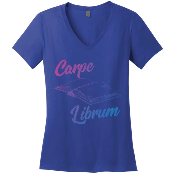 Bibliophile Book Nerd Carpe Librum Gift Women's V-Neck T-Shirt