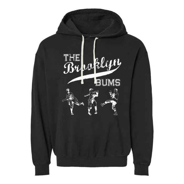 Brooklyn Bums New York Baseball Fan Retro Vintage Garment-Dyed Fleece Hoodie