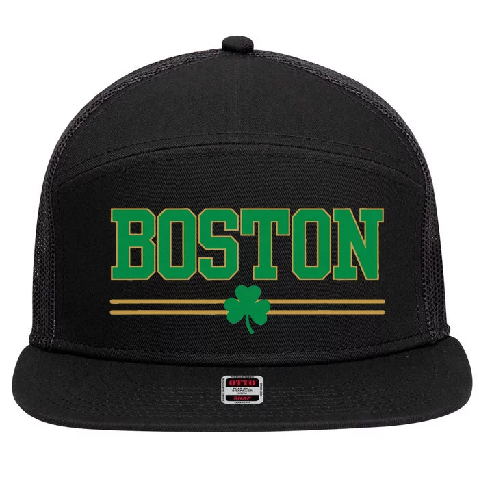 Boston 7 Panel Mesh Trucker Snapback Hat