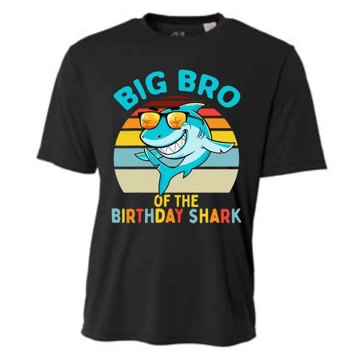 Big Bro of the Shark Birthday Brother Matching Family Cooling Performance Crew T-Shirt