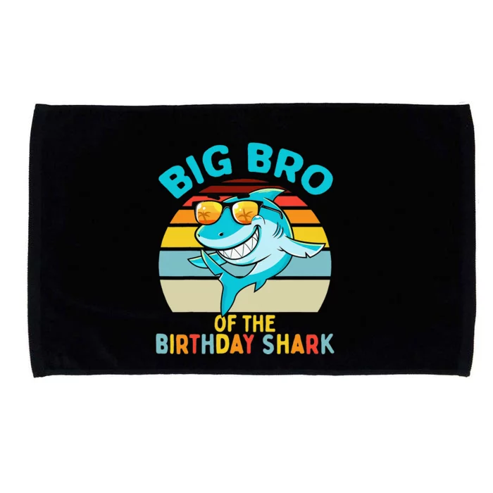 Big Bro of the Shark Birthday Brother Matching Family Microfiber Hand Towel