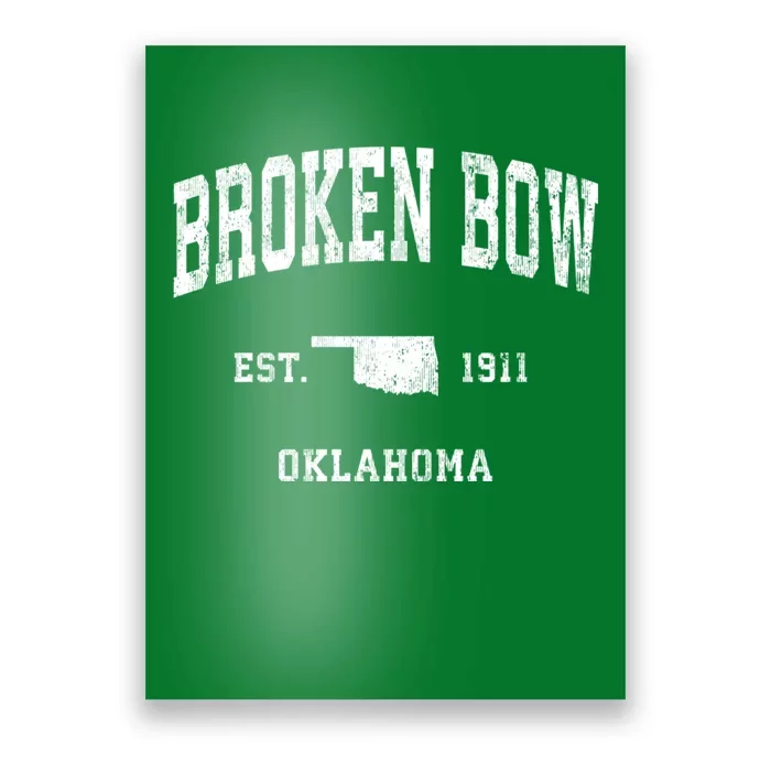 Broken Bow Oklahoma Ok Vintage Athletic Sports Poster