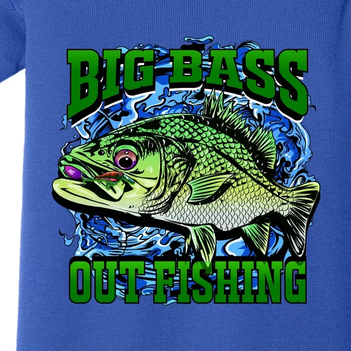 Big Bass Out Fishing Baby Bodysuit