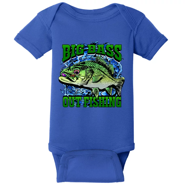 Big Bass Out Fishing Baby Bodysuit