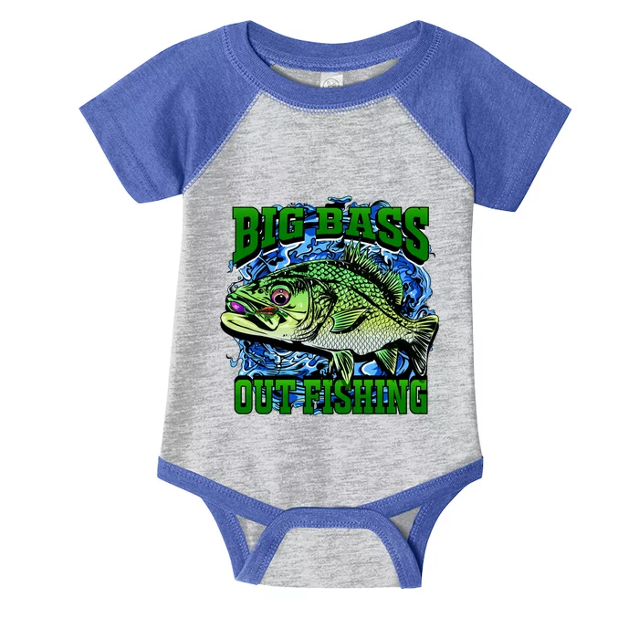 Big Bass Out Fishing Infant Baby Jersey Bodysuit