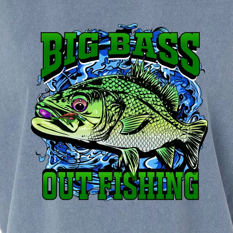 Big Bass Out Fishing Garment-Dyed Women's Muscle Tee