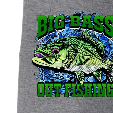 Big Bass Out Fishing Doggie 3-End Fleece Hoodie