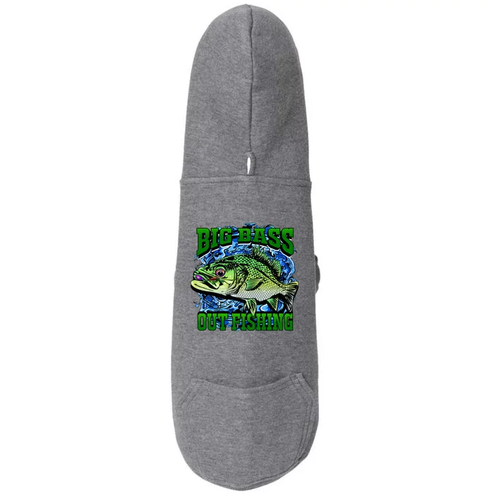 Big Bass Out Fishing Doggie 3-End Fleece Hoodie