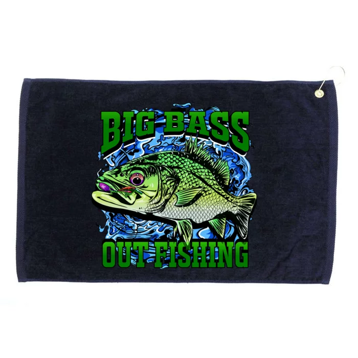 Big Bass Out Fishing Grommeted Golf Towel