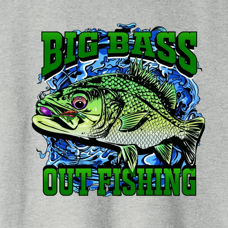 Big Bass Out Fishing Women's Crop Top Tee