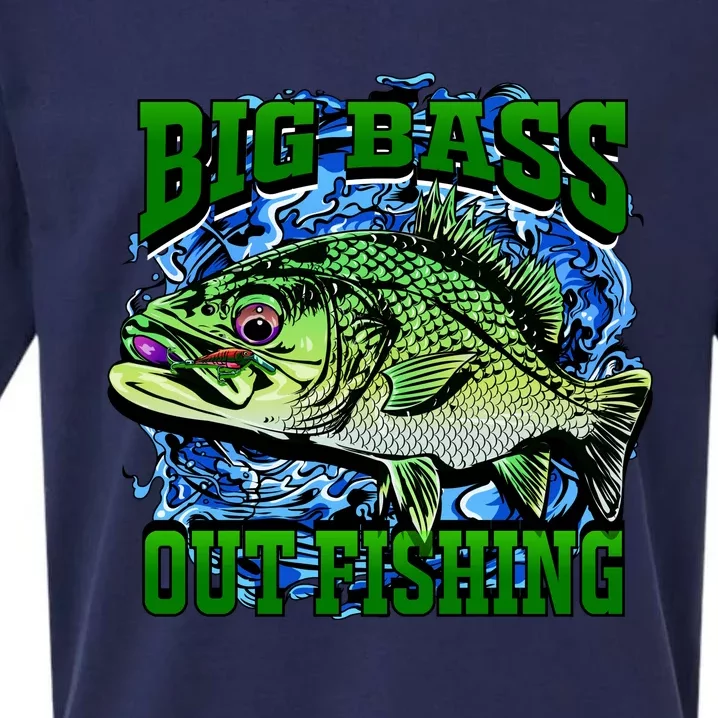 Big Bass Out Fishing Sueded Cloud Jersey T-Shirt