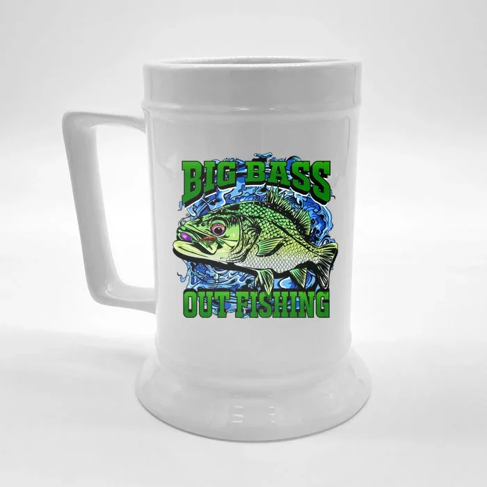 Big Bass Out Fishing Front & Back Beer Stein