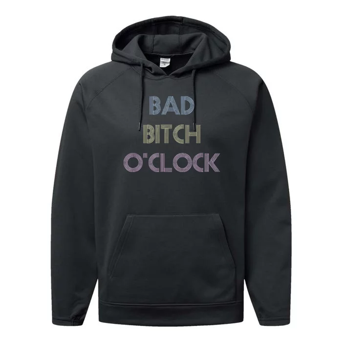 Bad Bitch OClock Funny Black Queen Performance Fleece Hoodie