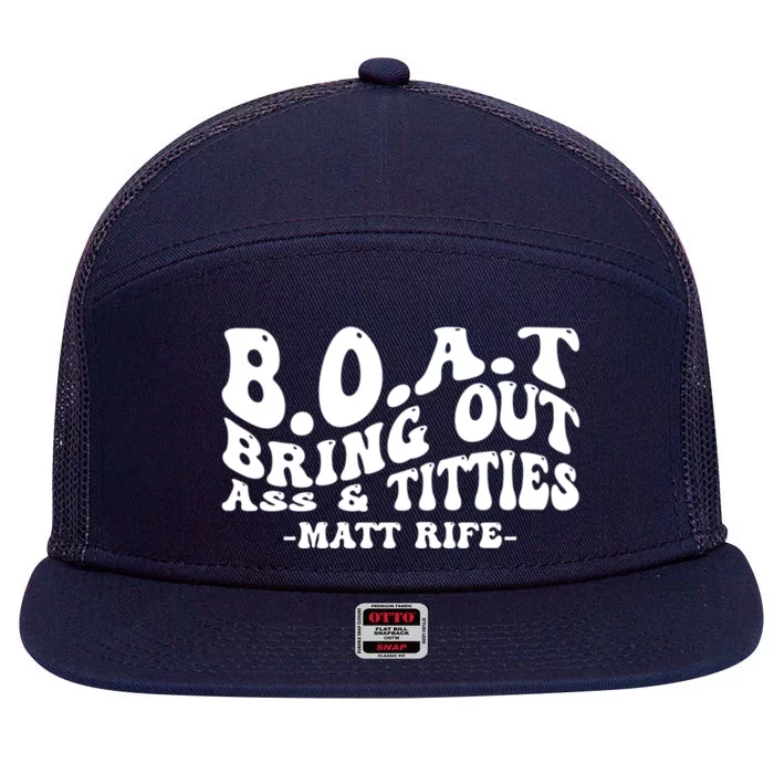 B.O.A.T Bring Out Ass & Titties Funny Groovy 7 Panel Mesh Trucker Snapback Hat