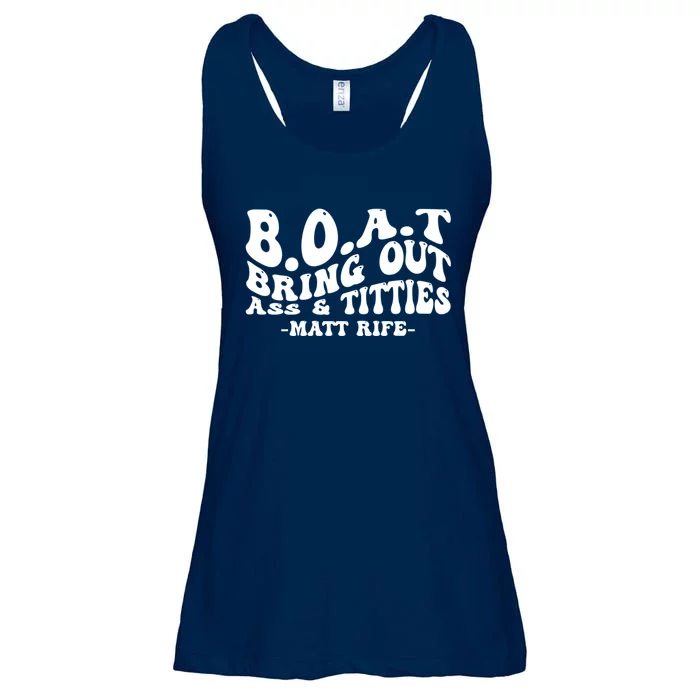 B.O.A.T Bring Out Ass & Titties Funny Groovy Ladies Essential Flowy Tank