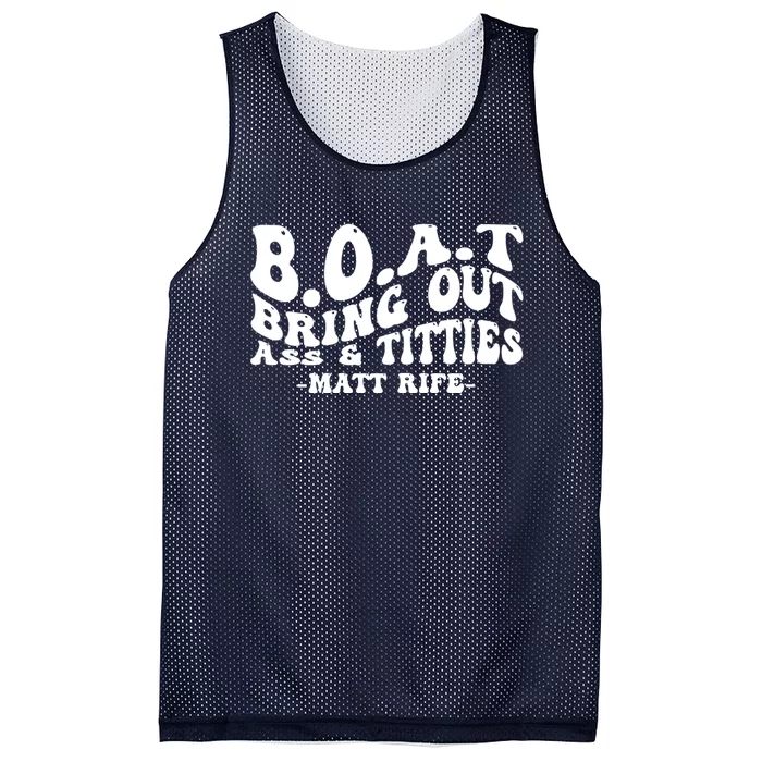 B.O.A.T Bring Out Ass & Titties Funny Groovy Mesh Reversible Basketball Jersey Tank