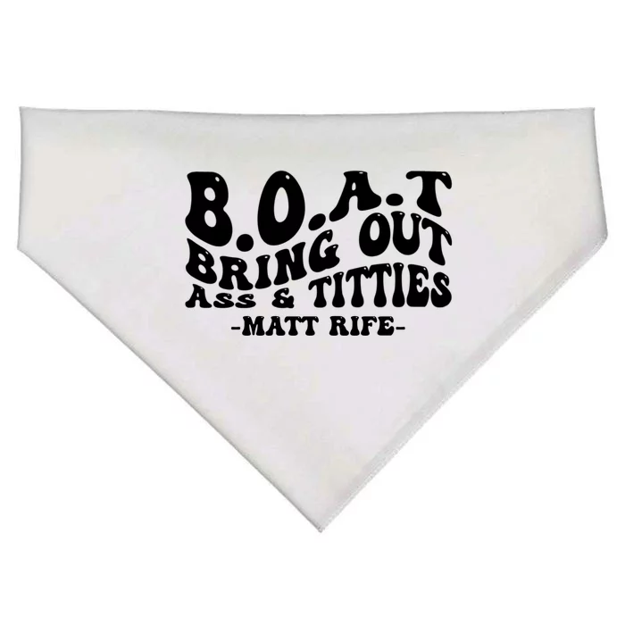 B.O.A.T Bring Out Ass & Titties Funny Groovy USA-Made Doggie Bandana