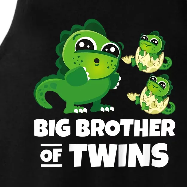 Big Brother Of Twins Older Brother Of Twin Announcement Ladies Tri-Blend Wicking Tank