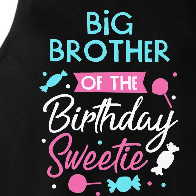 Big Brother Of The Birthday Sweetie Candy Bday Party Bro Ladies Tri-Blend Wicking Tank