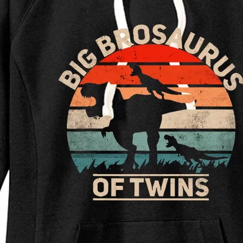 Big Brosaurus Of Twins Big Brother Of Twins Annonce Women's Fleece Hoodie