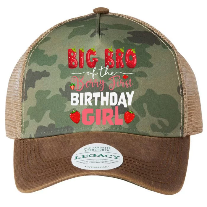 Big Bro Of The Berry First Bday Of Girl Strawberry Brother Legacy Tie Dye Trucker Hat