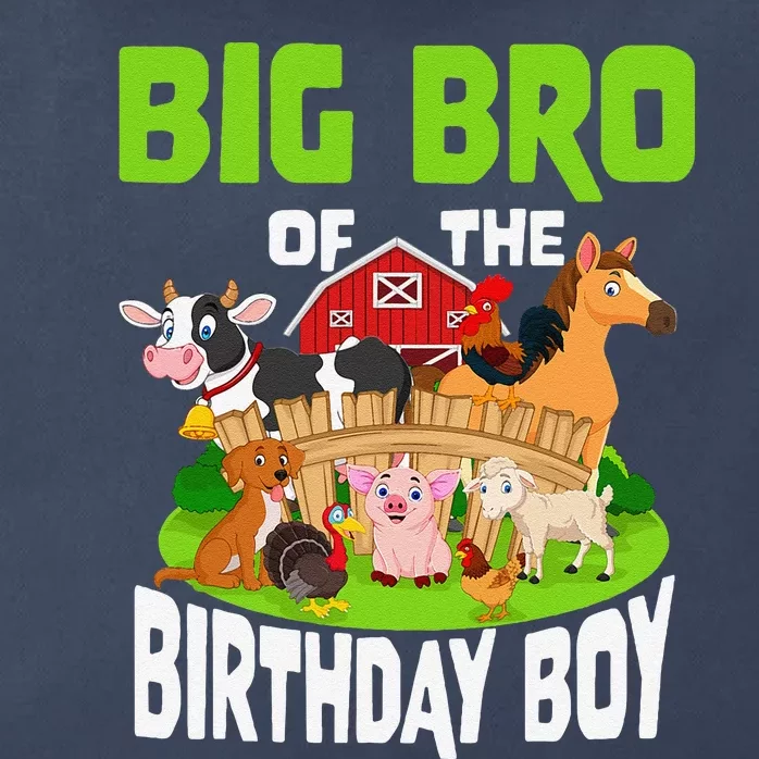 Big Bro Of The Birthday Boy Brother Bday Farm Family Party Zip Tote Bag