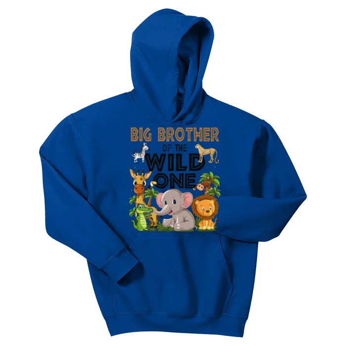 Big Brother Of The Wild One Birthday 1st Safari Jungle Famil Kids Hoodie