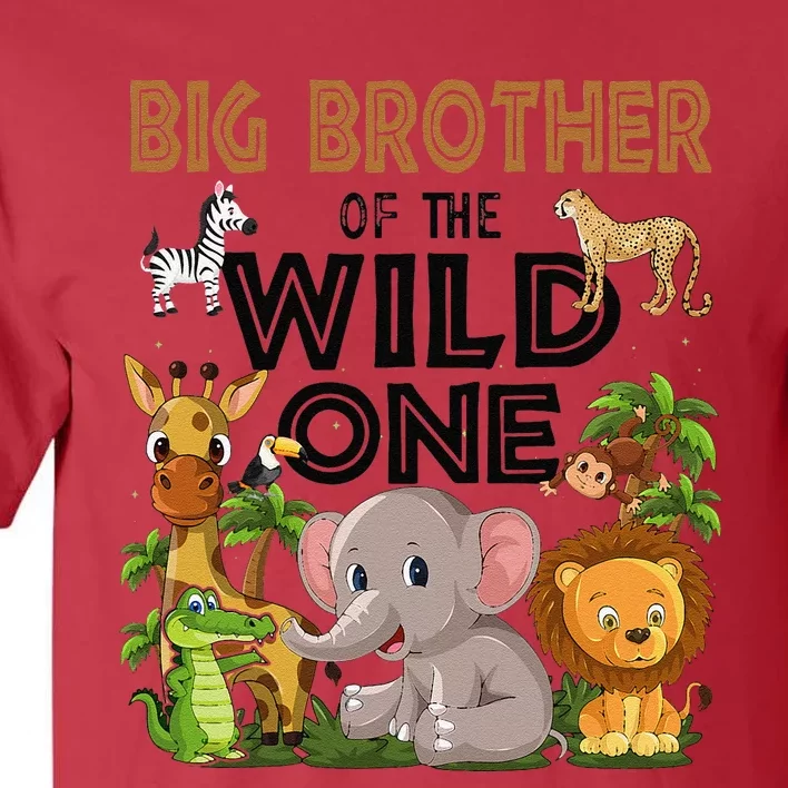 Big Brother Of The Wild One Birthday 1st Safari Jungle Famil Tall T-Shirt