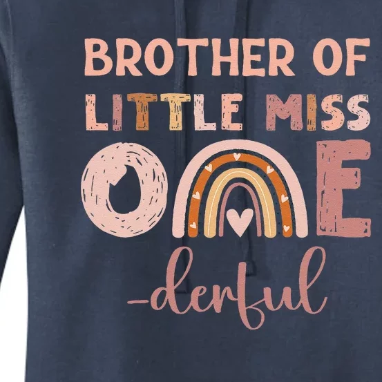 Boho Brother Of Miss Onederful 1st Birthday Girl Cute Women's Pullover Hoodie