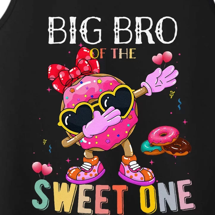 Big Brother Of The Dabbing Donut Birthday Girl Donut Sweet Performance Tank