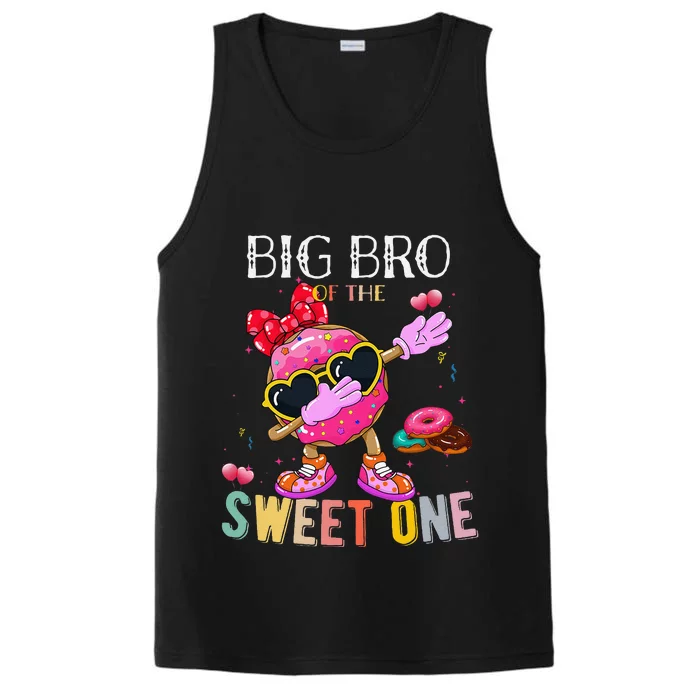 Big Brother Of The Dabbing Donut Birthday Girl Donut Sweet Performance Tank