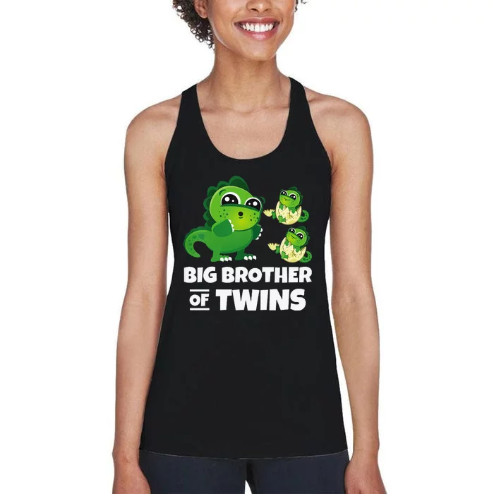 Big Brother of Twins Older Brother of Twin Announcement Women's Racerback Tank