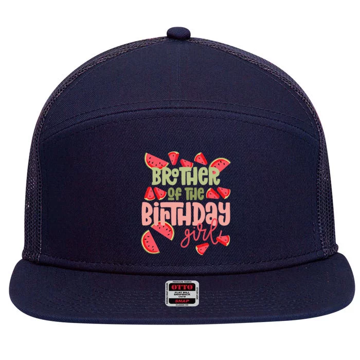 Brother Birthday One in a Melon Watermelon Birthday Girl 7 Panel Mesh Trucker Snapback Hat