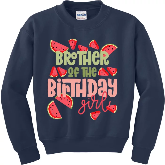 Brother Birthday One in a Melon Watermelon Birthday Girl Kids Sweatshirt