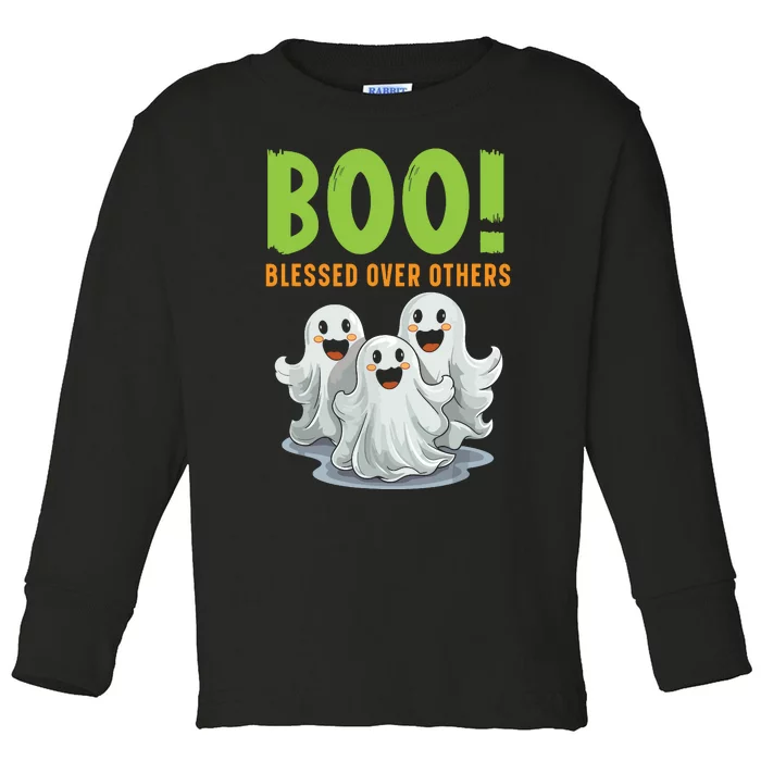 Boo Blessed Over Others Halloween Jesus Toddler Long Sleeve Shirt