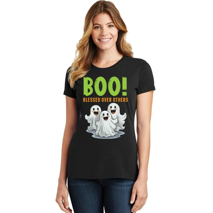 Boo Blessed Over Others Halloween Jesus Women's T-Shirt