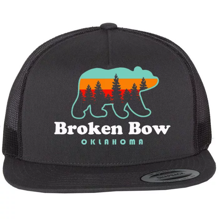 Broken Bow Oklahoma Lake Outdoors Bear Flat Bill Trucker Hat