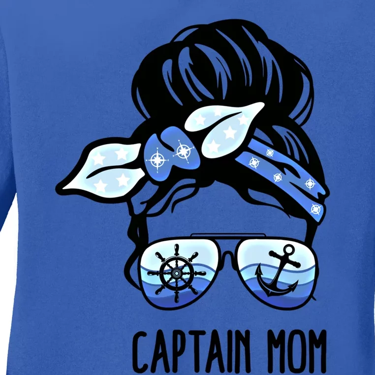 Boating Boat Owner Nautical Anchor Bandana Captain Mom Gift Ladies Long Sleeve Shirt