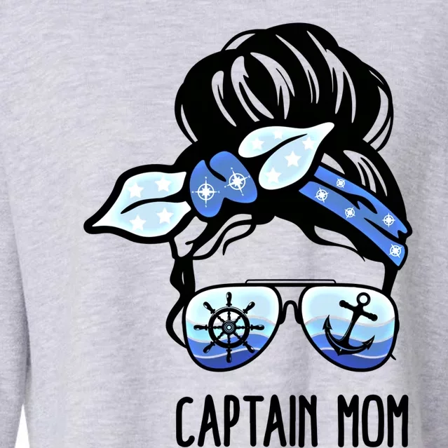 Boating Boat Owner Nautical Anchor Bandana Captain Mom Gift Cropped Pullover Crew