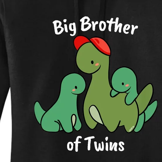 Big Brother of Twins Cute Dinosaur Siblings Women's Pullover Hoodie