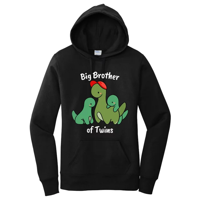 Big Brother of Twins Cute Dinosaur Siblings Women's Pullover Hoodie